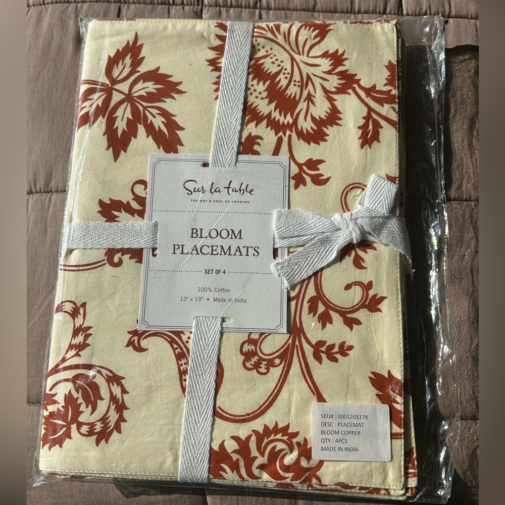 Sur la table placemats